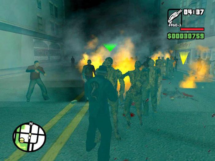 Lisäykset ja koodit "GTA: San Andreas" zombeilla