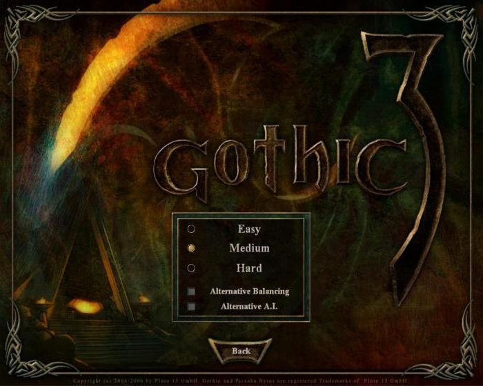 gothic 3 vaihtoehtoinen tasapaino mitä on